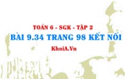 Bài 9.34 trang 98 Toán 6 Tập 2 Kết nối tri thức